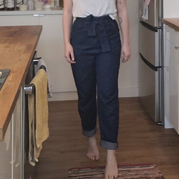 Paperbag blue denim jeans - Picture 1 of 3